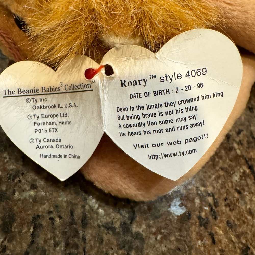 Ty Beanie Baby Roary The Lion DOB 2-20-96 - Picture 5 of 5